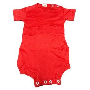 Vintage Buster Brown Red‎ Cotton Baby Romper Bodysuit Snap Shoulder 6 Months